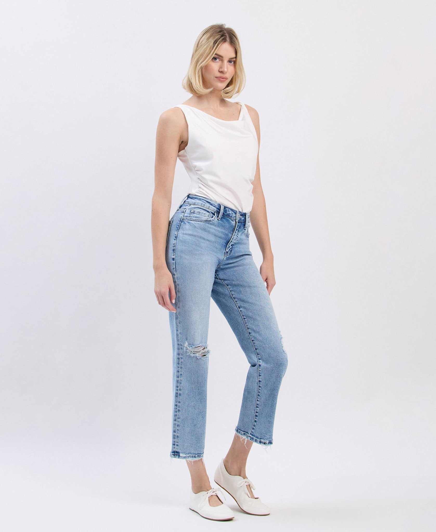 High Rise Ankle Straight Jeans - Purpose + Passion Boutique