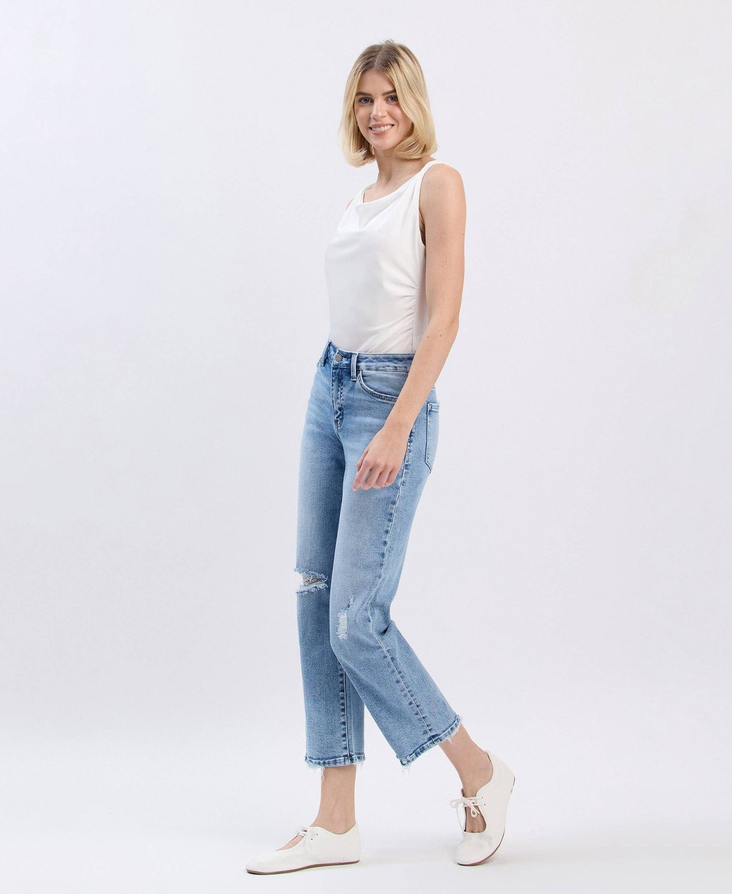 High Rise Ankle Straight Jeans - Purpose + Passion Boutique