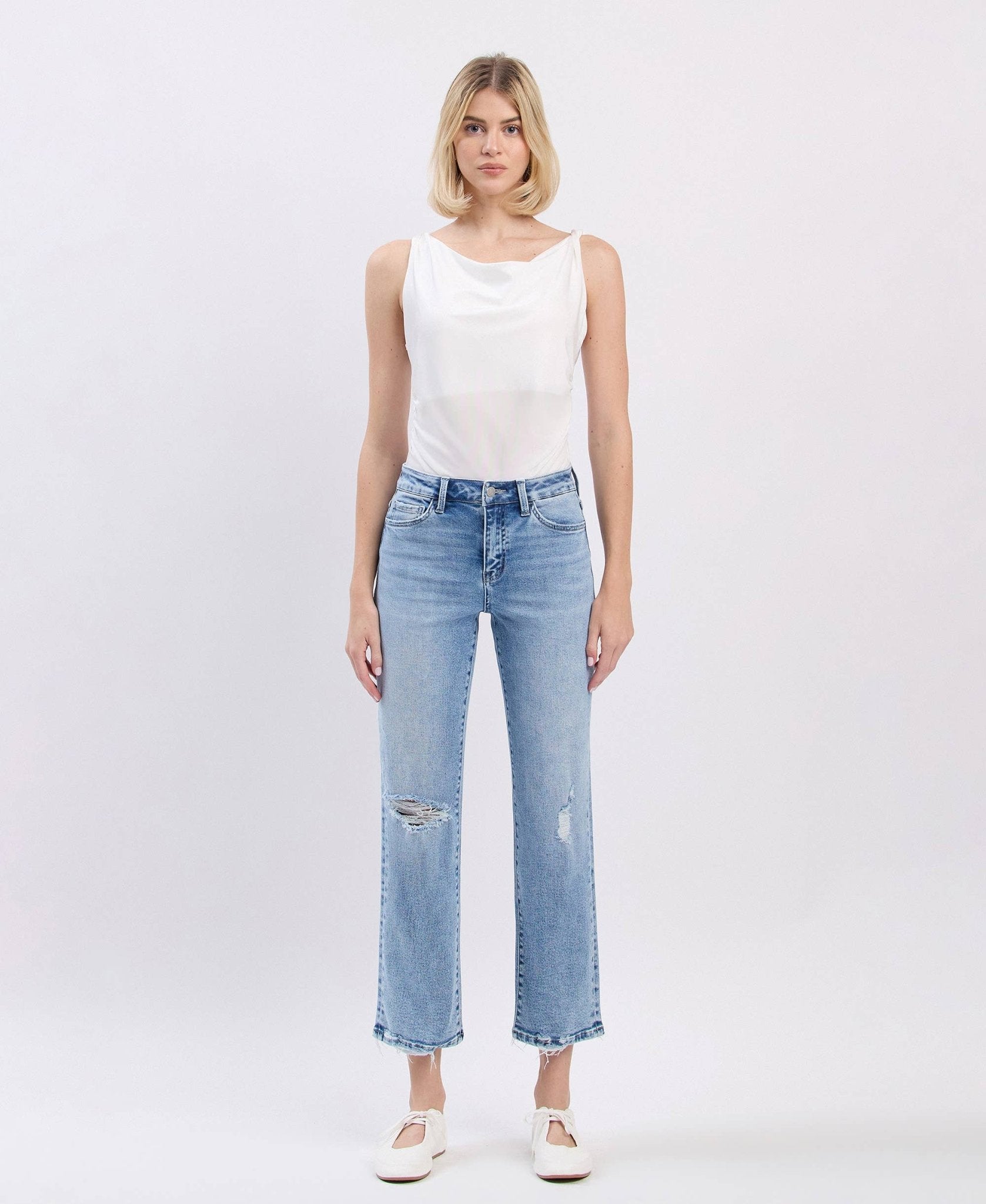 High Rise Ankle Straight Jeans - Purpose + Passion Boutique