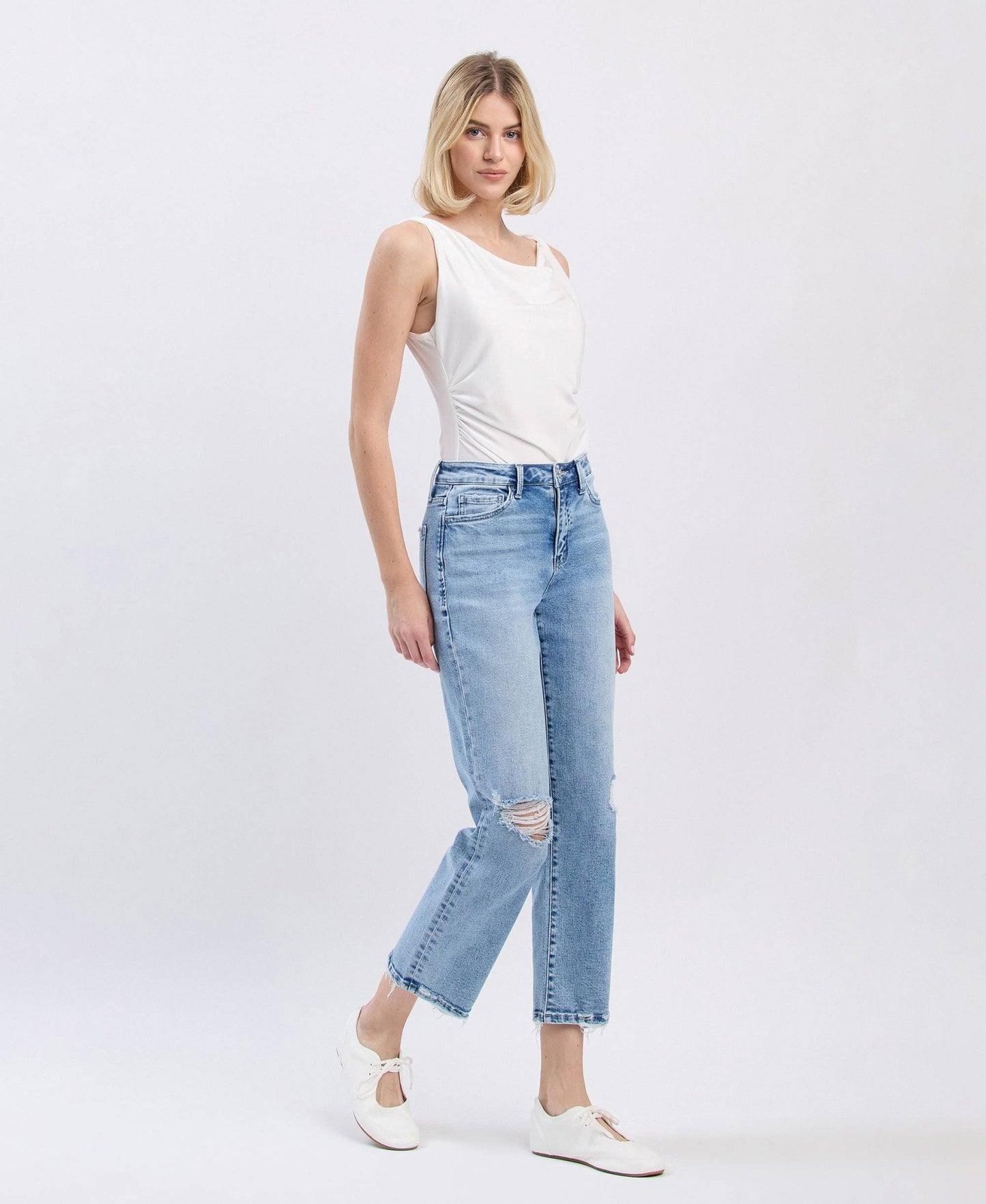 High Rise Ankle Straight Jeans - Purpose + Passion Boutique