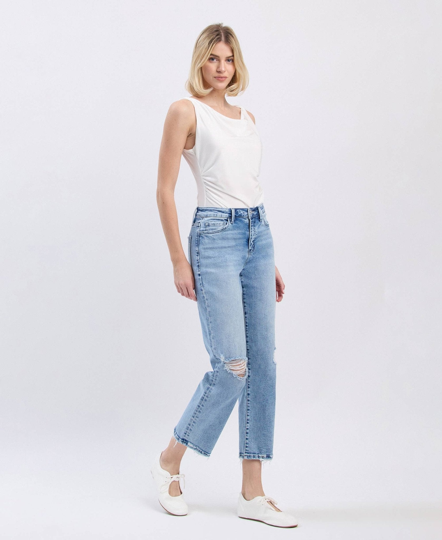 High Rise Ankle Straight Jeans - Purpose + Passion Boutique