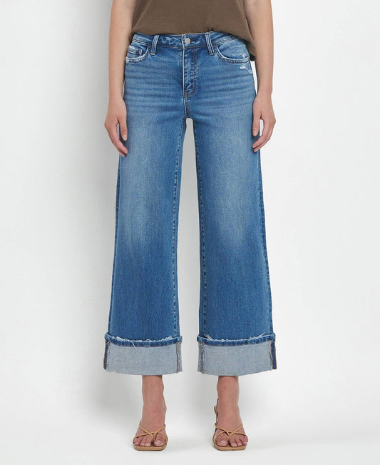 High Rise Cuffed Wide Jeans - Purpose + Passion Boutique