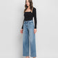 High Rise Medium Wash Full Length Wide Leg Jeans - Purpose + Passion Boutique