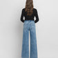 High Rise Medium Wash Full Length Wide Leg Jeans - Purpose + Passion Boutique