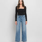 High Rise Medium Wash Full Length Wide Leg Jeans - Purpose + Passion Boutique