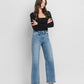 High Rise Medium Wash Full Length Wide Leg Jeans - Purpose + Passion Boutique