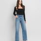 High Rise Medium Wash Full Length Wide Leg Jeans - Purpose + Passion Boutique