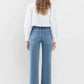 High Rise Wide Leg Jeans with Trouser Hem Detail - Purpose + Passion Boutique