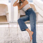 High Rise Wide Leg Jeans with Trouser Hem Detail - Purpose + Passion Boutique