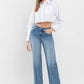 High Rise Wide Leg Jeans with Trouser Hem Detail - Purpose + Passion Boutique