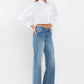 High Rise Wide Leg Jeans with Trouser Hem Detail - Purpose + Passion Boutique