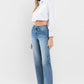 High Rise Wide Leg Jeans with Trouser Hem Detail - Purpose + Passion Boutique