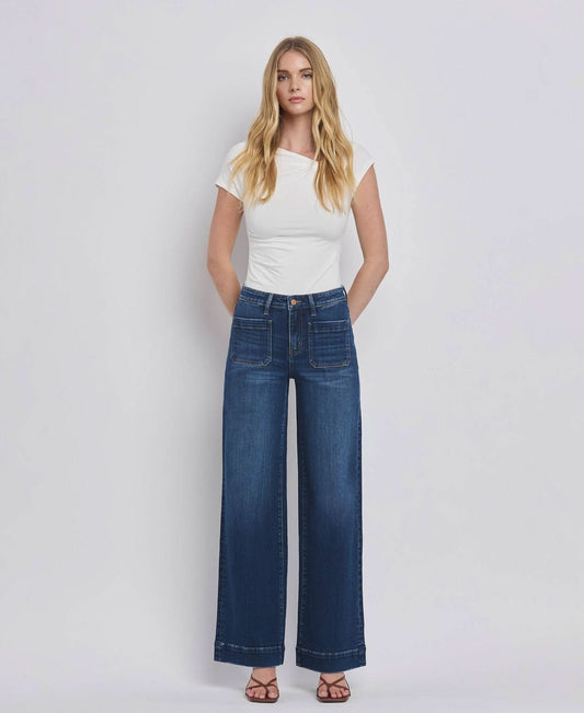 High Rise Wide Trouser Jeans - Purpose + Passion Boutique