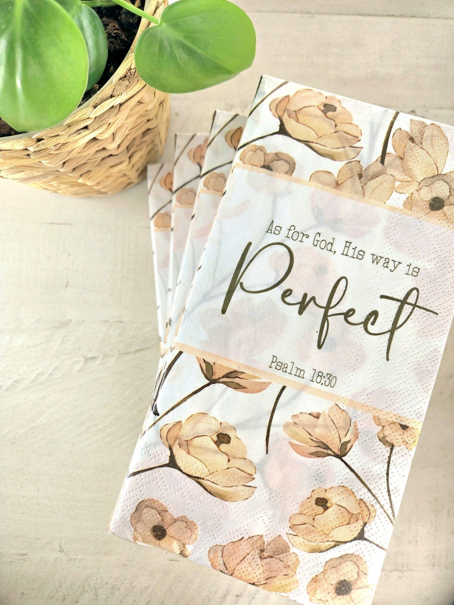 His Way Is Perfect Paper Napkins | 16 ct Scripture Napkins - Purpose + Passion Boutique