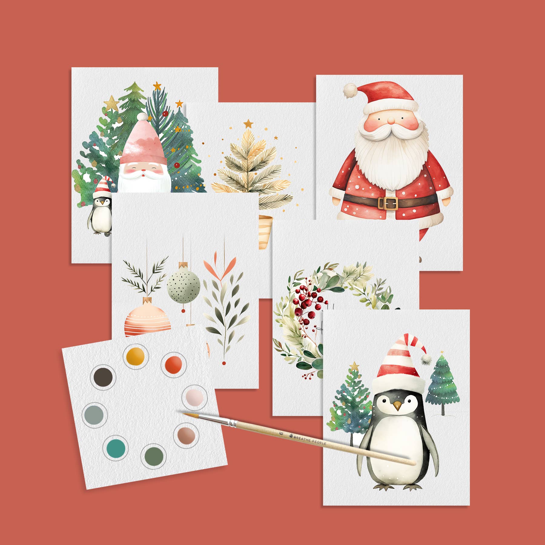 Holiday Greetings Watercolor Postcards: All in One Kit - Purpose + Passion Boutique