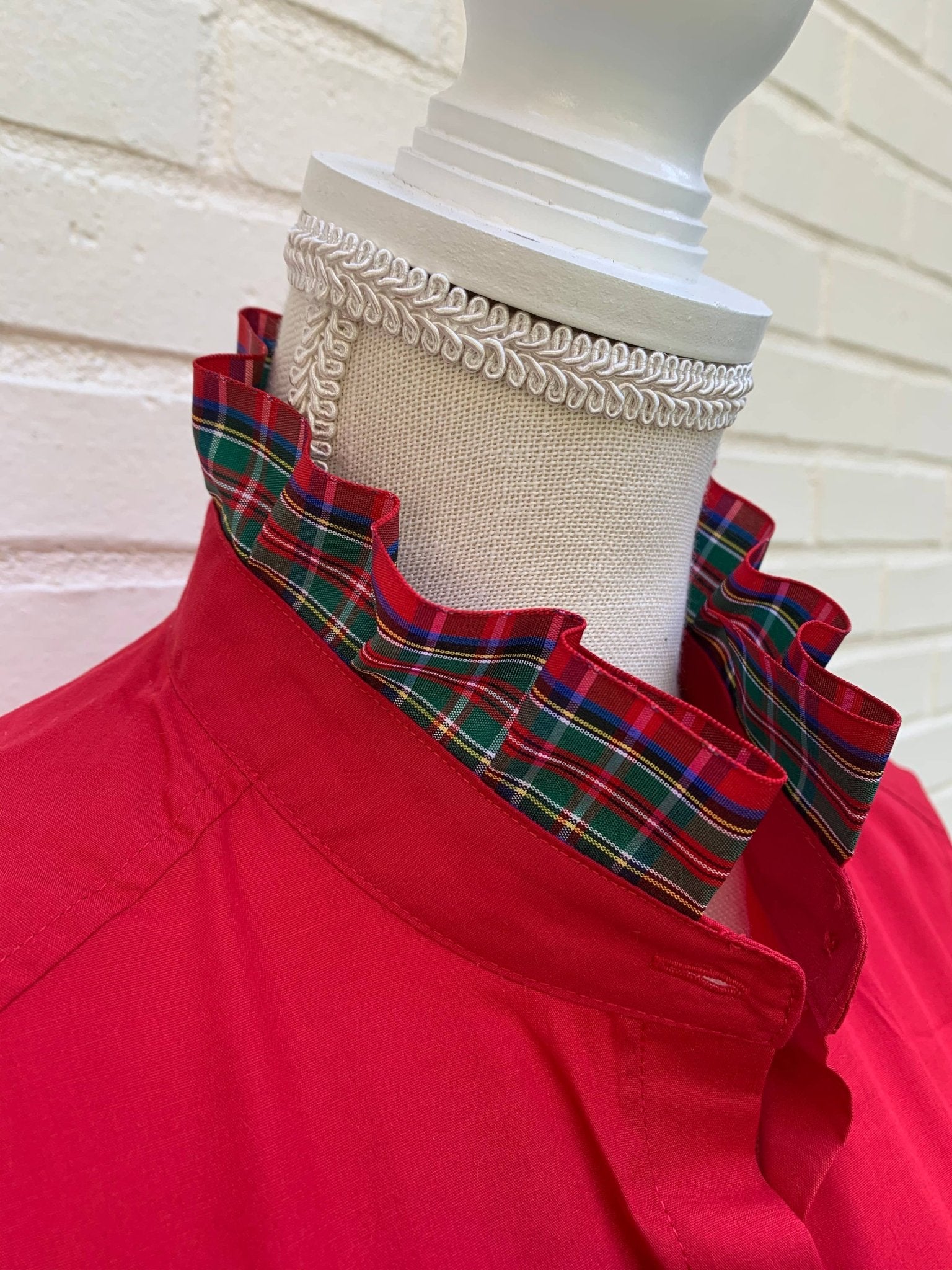 Holiday Plaid Ribbon Trim Shirt - Purpose + Passion Boutique