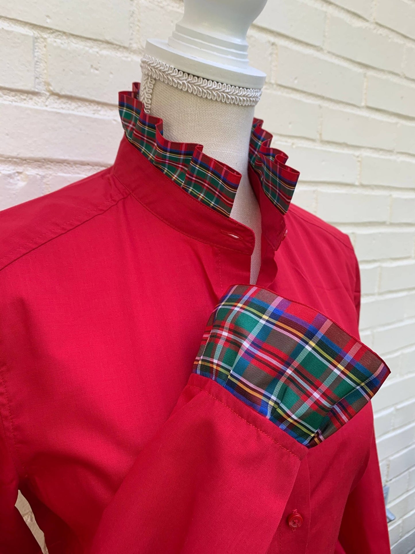 Holiday Plaid Ribbon Trim Shirt - Purpose + Passion Boutique