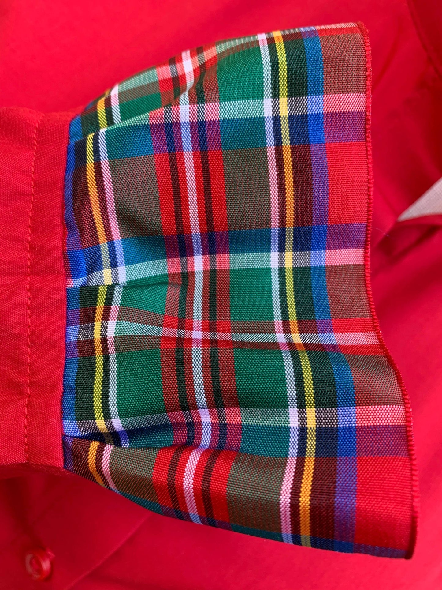 Holiday Plaid Ribbon Trim Shirt - Purpose + Passion Boutique