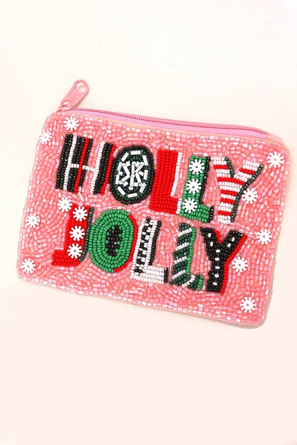 Holiday Seed Bead Pouch Coin Purse - Purpose + Passion Boutique