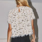 Holiday Sequin Ivory & Gold Furry Short Sleeve Top - Purpose + Passion Boutique