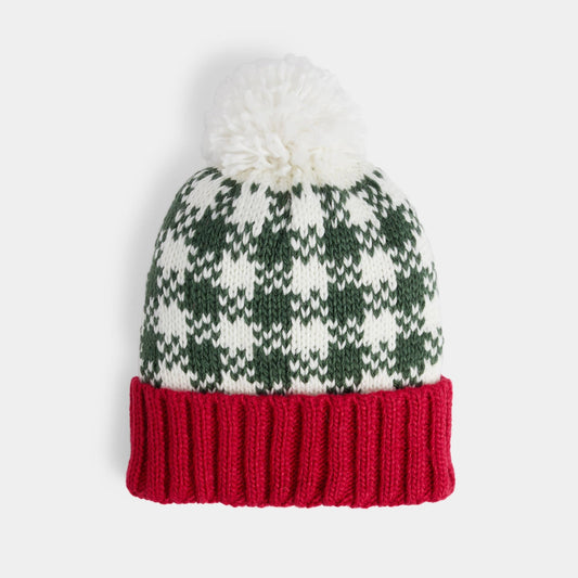 Holly Houndstooth Knit Hat - Purpose + Passion Boutique