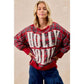 Holly Jolly Christmas Plaid Oversized Sweatshirt - Purpose + Passion Boutique