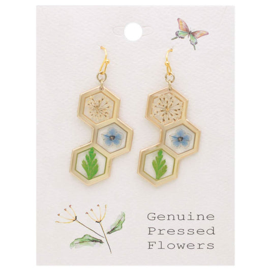 Honey Comb Dried Flower Earrings - Purpose + Passion Boutique