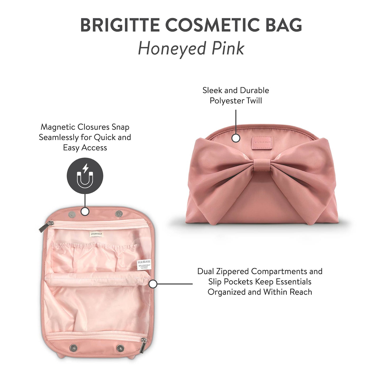 Honeyed Pink Brigitte Cosmetic Pouch - Purpose + Passion Boutique