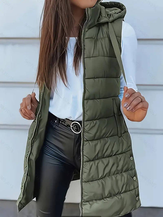 Hooded Zipper Quilted Outerwear Vest - Purpose + Passion Boutique