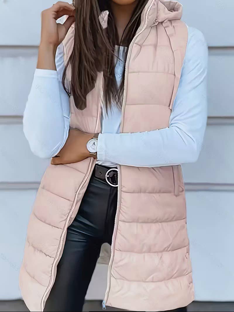 Hooded Zipper Quilted Outerwear Vest - Purpose + Passion Boutique