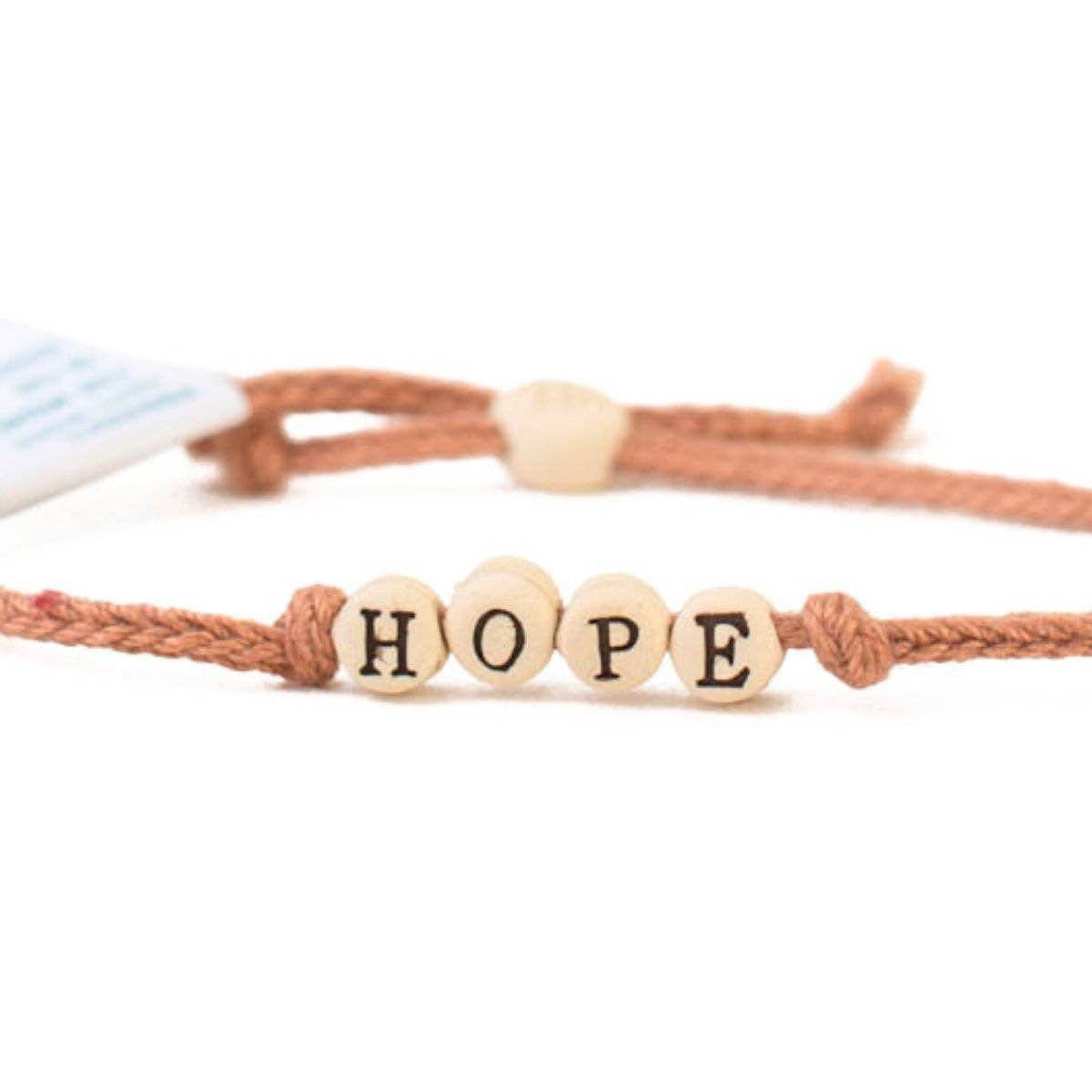 HOPE - Friendship Bracelet on Hand - woven Cotton Cord - Purpose + Passion Boutique