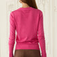 Hot Pink Long Sleeve Polo Knit Top - Purpose + Passion Boutique
