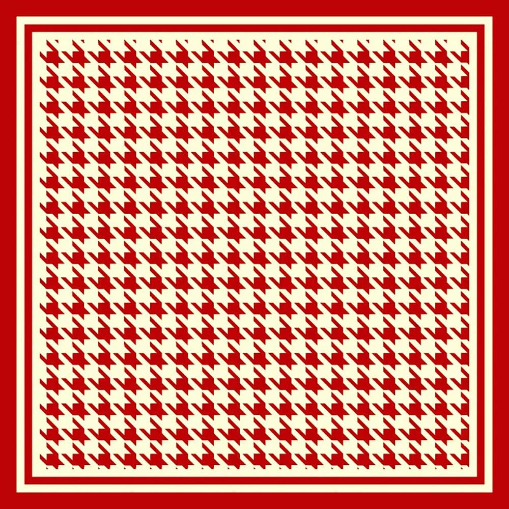 Houndstooth Pattern Printed Square Silky Satin Scarf Shawl - Purpose + Passion Boutique