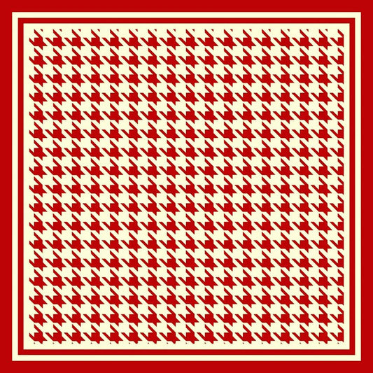 Houndstooth Pattern Printed Square Silky Satin Scarf Shawl - Purpose + Passion Boutique