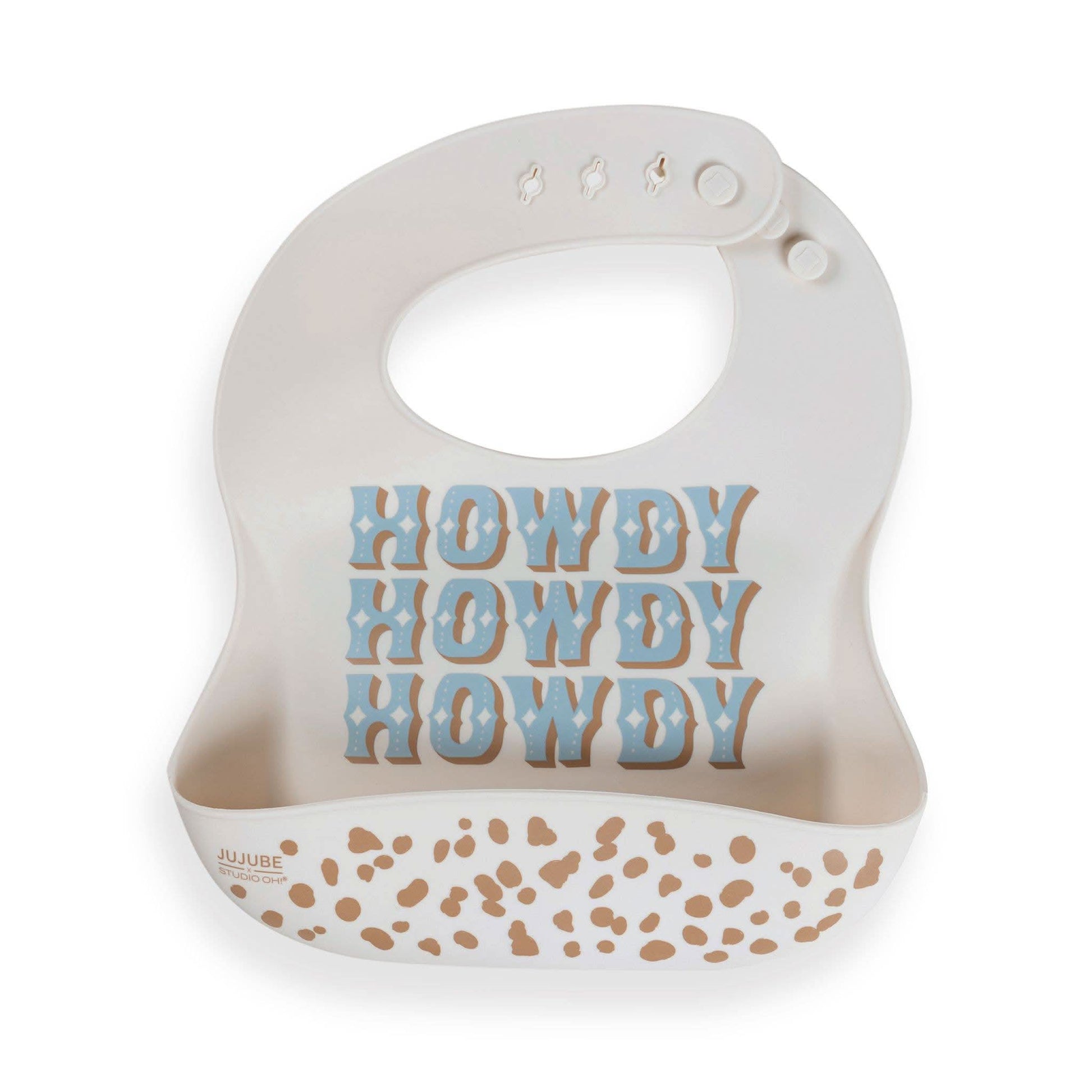 Howdy Partner Blue Silicone Bib - Purpose + Passion Boutique