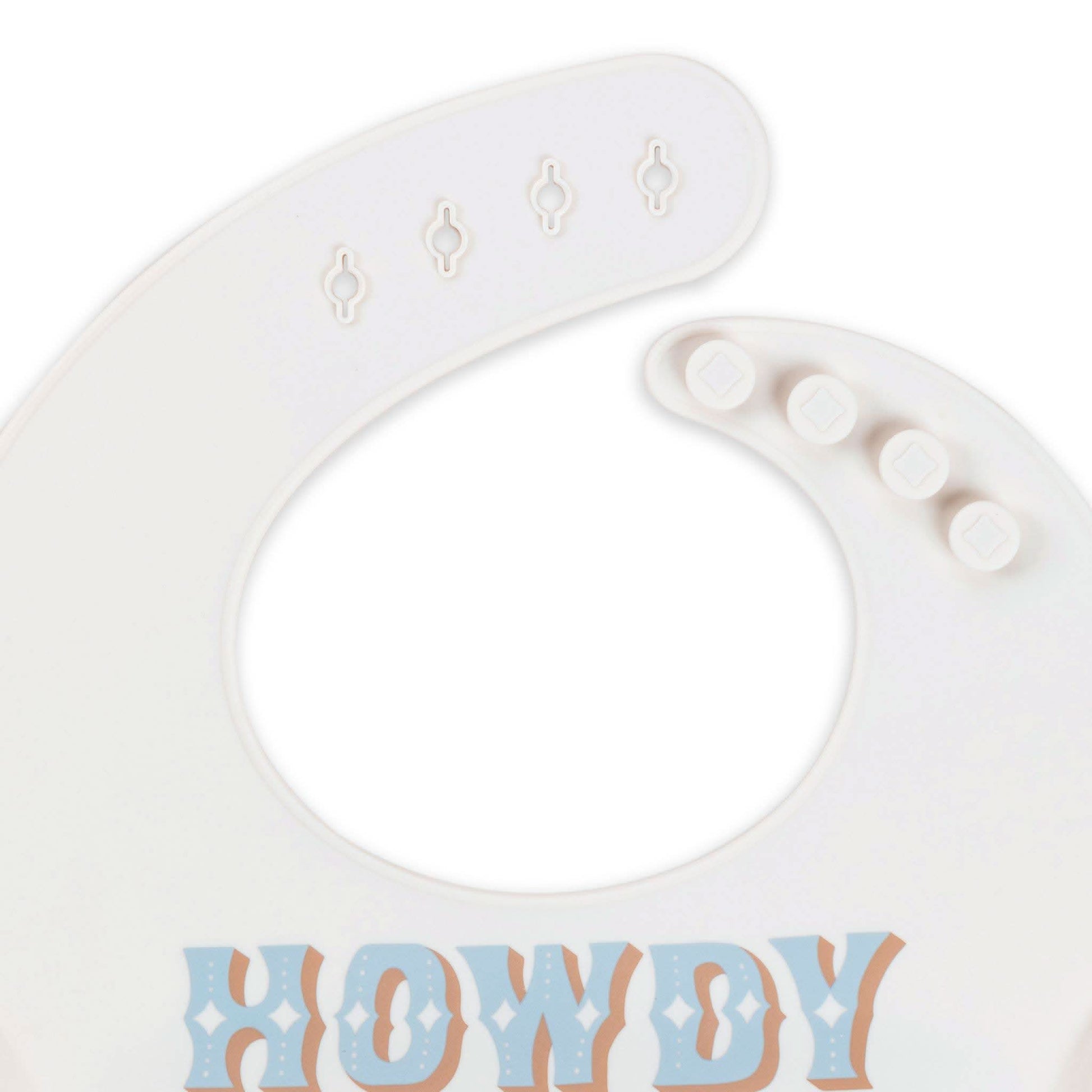 Howdy Partner Blue Silicone Bib - Purpose + Passion Boutique