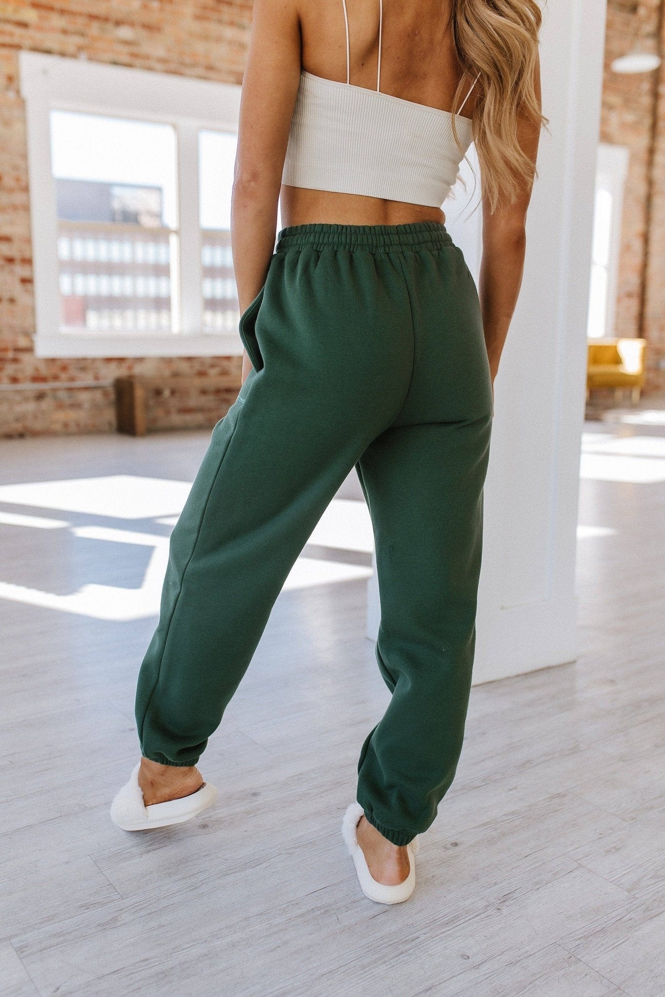 Hunter Green Drawstring Joggers - Purpose + Passion Boutique