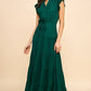 Hunter Green Satin Tiered Maxi Dress - Purpose + Passion Boutique