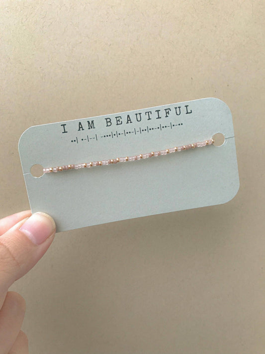 I Am Beautiful Morse Code Bracelet - Purpose + Passion Boutique