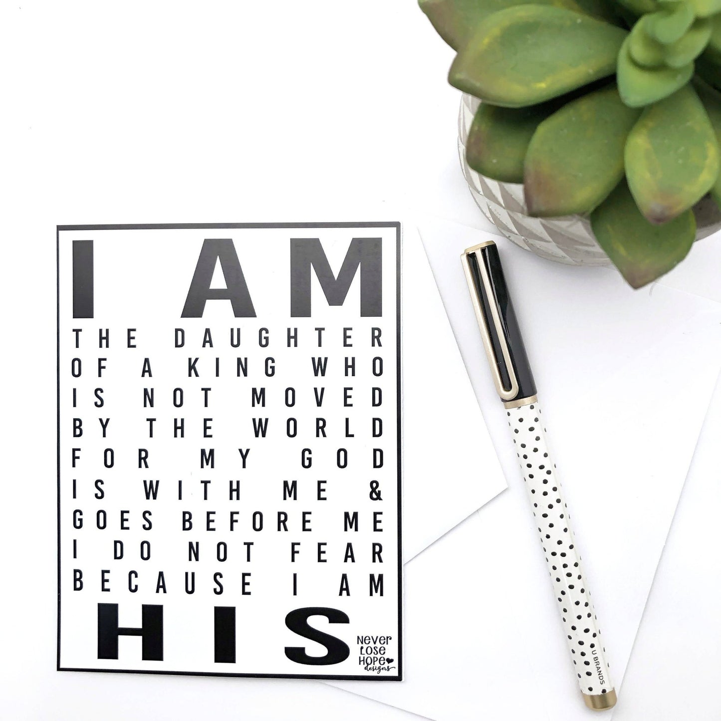 I am His Notecard - Purpose + Passion Boutique