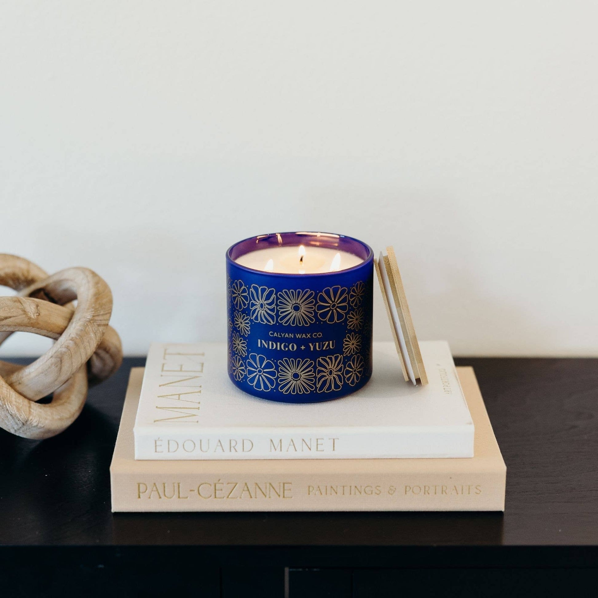 Indigo + Yuzu - 3 Wick Clear Glass Tumbler Soy Candle - Purpose + Passion Boutique