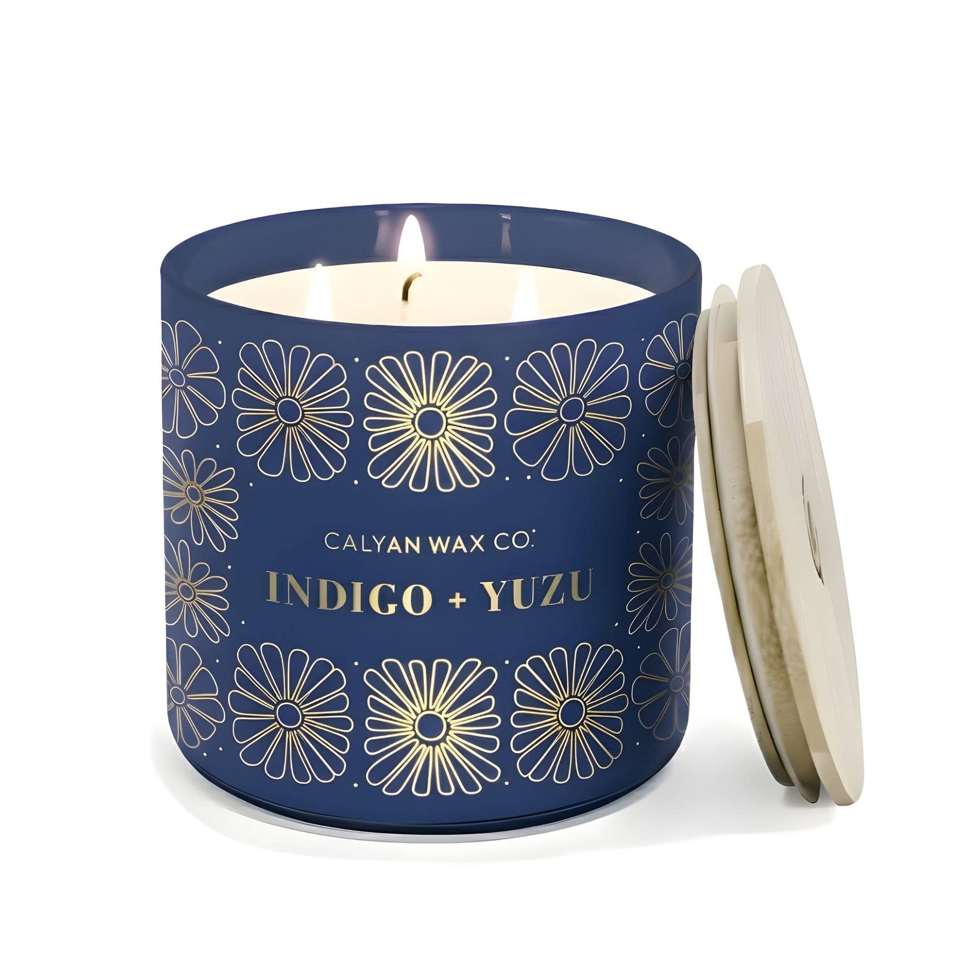 Indigo + Yuzu - 3 Wick Clear Glass Tumbler Soy Candle - Purpose + Passion Boutique