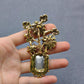 Inlaid Glass & Rhinestone Flower Shape Vintage Brooch - Purpose + Passion Boutique