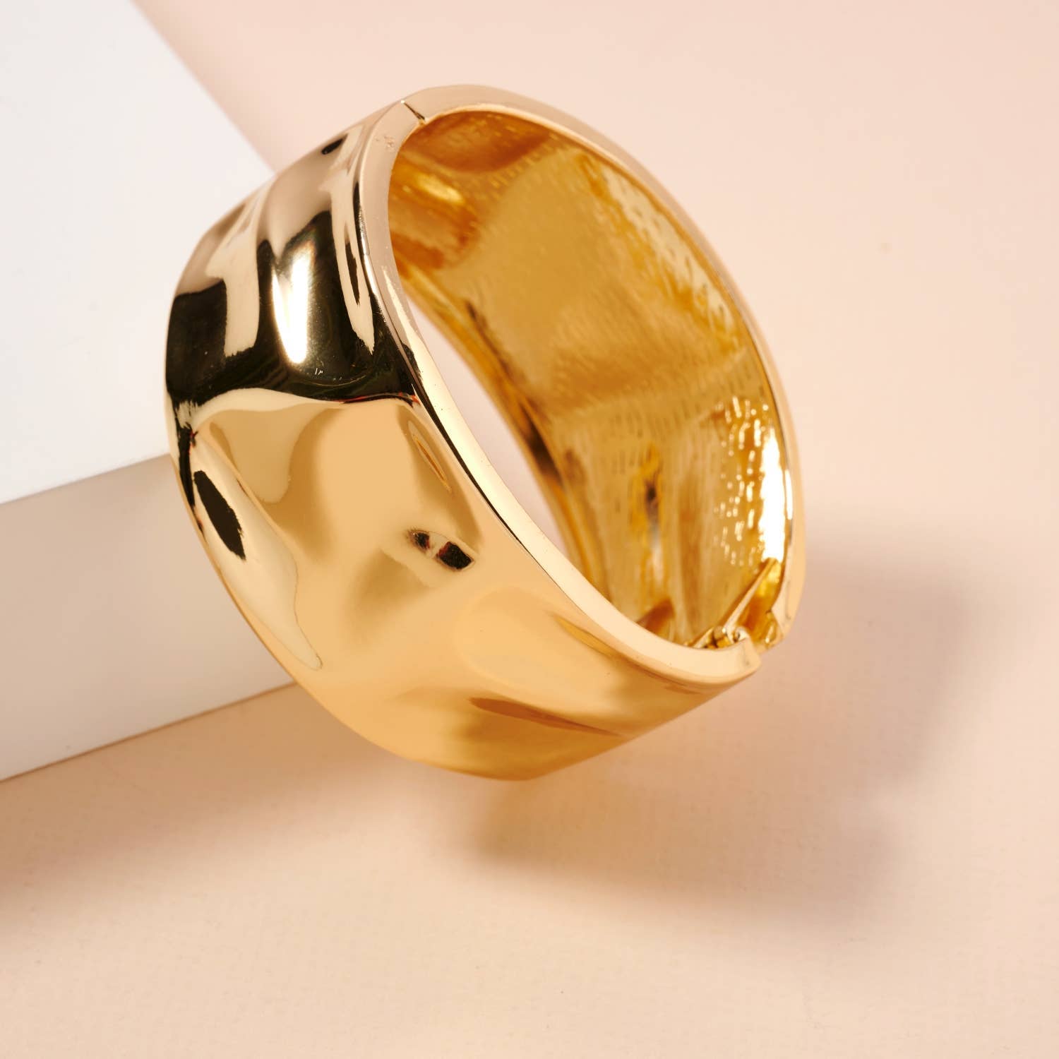 Irregular Wide 18K Gold Cuff Bracelet - Purpose + Passion Boutique