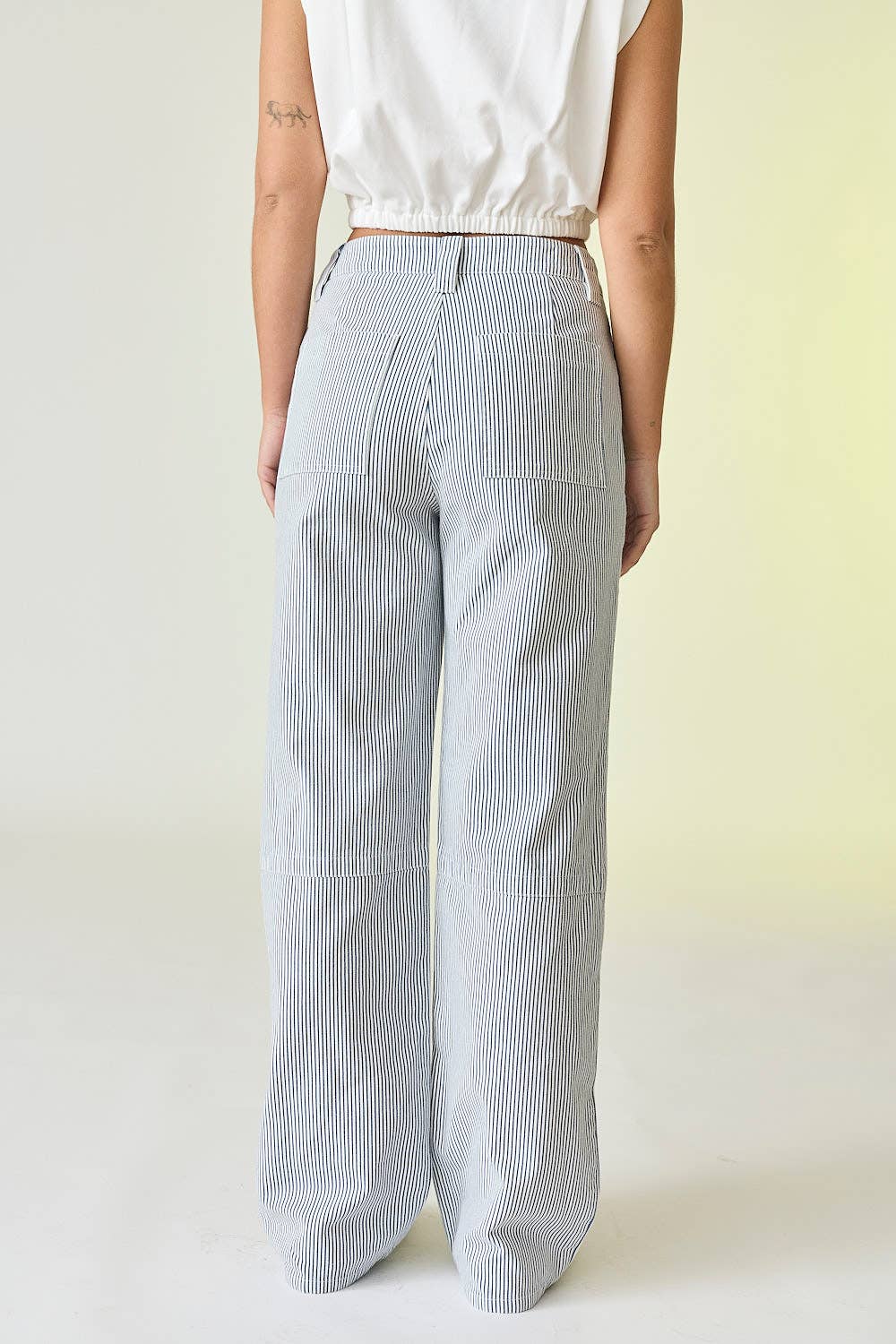 Ivory & Blue Kylie Pinstripe Pants - Purpose + Passion Boutique