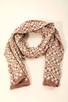 Ivory Checkered Pattern Oblong Scarf - Purpose + Passion Boutique