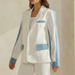Ivory Colorblock Denim Blazer - Purpose + Passion Boutique