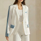 Ivory Colorblock Denim Blazer - Purpose + Passion Boutique