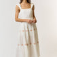 Ivory Cotton Gauze Embroidered Back Cutout Maxi Dress - Purpose + Passion Boutique