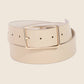 Ivory Faux Leather Rectangle Cutout Buckle Belt - Purpose + Passion Boutique